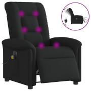 vidaXL Elektrisk massagefåtölj med uppresningshjälp svart tyg