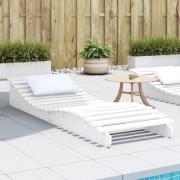 vidaXL Solsäng vit 205x60x31,5 cm massiv furu