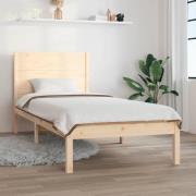 vidaXL Sängram massivt trä 75x190 cm