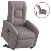 vidaXL Elektrisk reclinerfåtölj med uppresningshjälp taupe tyg