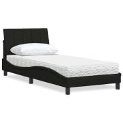 vidaXL Bed with Mattress "Hanko" Black 90x200 cm Fabric