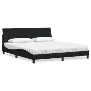 vidaXL Bed with Mattress "Hanko" Black 180x200 cm Fabric