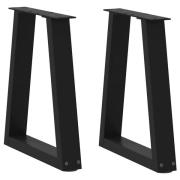 vidaXL Soffbordsben V-formade 2 st svarta 38x(42-43,3) cm stål