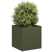 vidaXL Odlingslåda olivgrön 40x40x40 cm kallvalsat stål