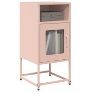 vidaXL Sängbord rosa 36x39x78 cm kallvalsat stål