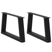 vidaXL Matbordsben V-formade 2 st svart 70x(30-31,3) cm stål