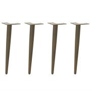 vidaXL Soffbordsben koniska 4 st naturstål 30-31 cm stål