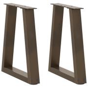 vidaXL Soffbordsben V-formade 2 st naturstål 38x(42-43,3) cm stål
