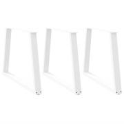 vidaXL Matbordsben V-formade 3 st vit 90x(72-73,3) cm stål