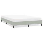 vidaXL Sängram utan madrass ljusgrå 140x210 cm sammet