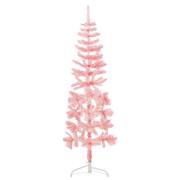 vidaXL Smal halv plastgran med stativ rosa 120 cm