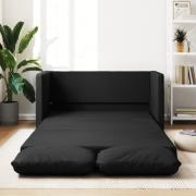 vidaXL Golvbäddsoffa 2-i-1 svart 112x174x55 cm konstläder