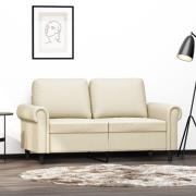 vidaXL 2-sitssoffa gräddvit 120 cm konstläder