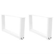 vidaXL Soffbordsben V-formade 2 st vita 70x(30-31,3) cm stål