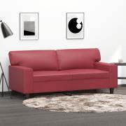 vidaXL 2-sitssoffa vinröd 140 cm fuskläder