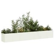 vidaXL Odlingslåda vit 280x40x40 cm kallvalsat stål