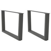 vidaXL Matbordsben V-formade 2 st antracit 70x(42-43,3) cm stål