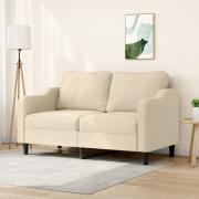 vidaXL 2-sitssoffa gräddvit 140 cm tyg