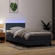 vidaXL Ramsäng med madrass mörkgrå 80x220 cm sammet