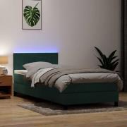 vidaXL Ramsäng med madrass mörkgrön 90x220 cm sammet