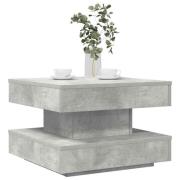vidaXL Soffbord 360 grader vridbart betonggrå 50x50x34,5 cm