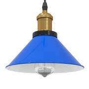 vidaXL Pendellampa höjdjusterbar E27 glans mörkblå Ø 22 cm metall