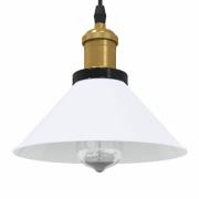 vidaXL Taklampa höjdjusterbar E27 blank vit Ø 22 cm metall
