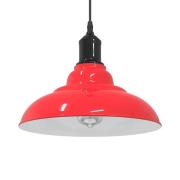 vidaXL Taklampa höjdjusterbar E27 glans röd Ø 31 cm metall