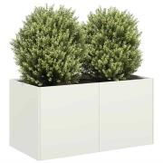 vidaXL Odlingslåda vit 80x40x40 cm kallvalsat stål