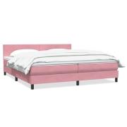vidaXL Ramsäng med madrass rosa 200x210 cm sammet