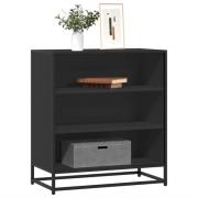 vidaXL Skänk svart 68x35x76 cm konstruerat trä och metall