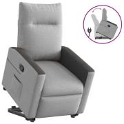 vidaXL Reclinerfåtölj med uppresningshjälp molngrå tyg