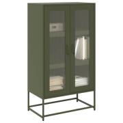 vidaXL Highboard olivgrön 68x39x123 cm stål
