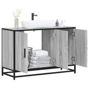 vidaXL Tvättställsskåp grå sonoma 90x33x60 cm konstruerat trä