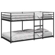 vidaXL Våningssäng utan madrass svart 90x200 cm stål