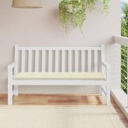 vidaXL Bänkdyna för trädgården gräddvit 150x50x4 cm oxfordtyg