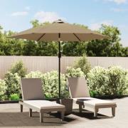 vidaXL Trädgårdsparasoll med metallstång 300 cm taupe