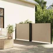 vidaXL Infällbar sidomarkis beige 100x1000 cm