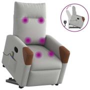 vidaXL Massagefåtölj med uppresningshjälp molngrå tyg