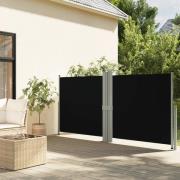 vidaXL Infällbar sidomarkis svart 140x1200 cm