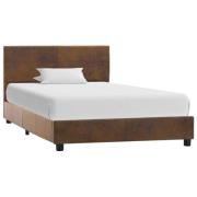 vidaXL Sängram utan madrass brun konstmocka 90x200 cm