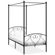 vidaXL Sänghimmel utan madrass svart metall 90x200 cm