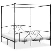 vidaXL Sänghimmel utan madrass svart 180x200 cm metall