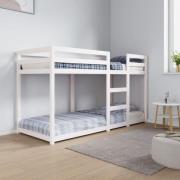 vidaXL Våningssäng vit 75x190 cm massiv furu