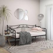 vidaXL Sängram bäddsoffa svart metall 90x200 cm