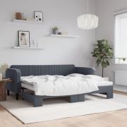 vidaXL Dagbädd utdragbar mörkgrå 90x200 cm sammet