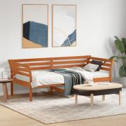 vidaXL Dagbädd utan madrass vaxad brun 90x190 cm massiv furu
