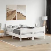 vidaXL Sängram utan madrass vit 140x190 cm massiv furu