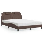 vidaXL Bed "Viana" with Mattress Brown 140x200 cm Faux Leather