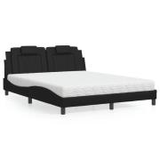 vidaXL Bed "Viana" with Mattress Black 160x200 cm Faux Leather